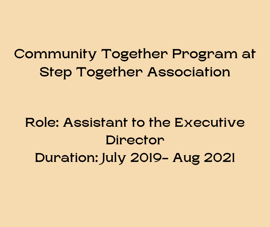 Community Together Program- Step Together Association