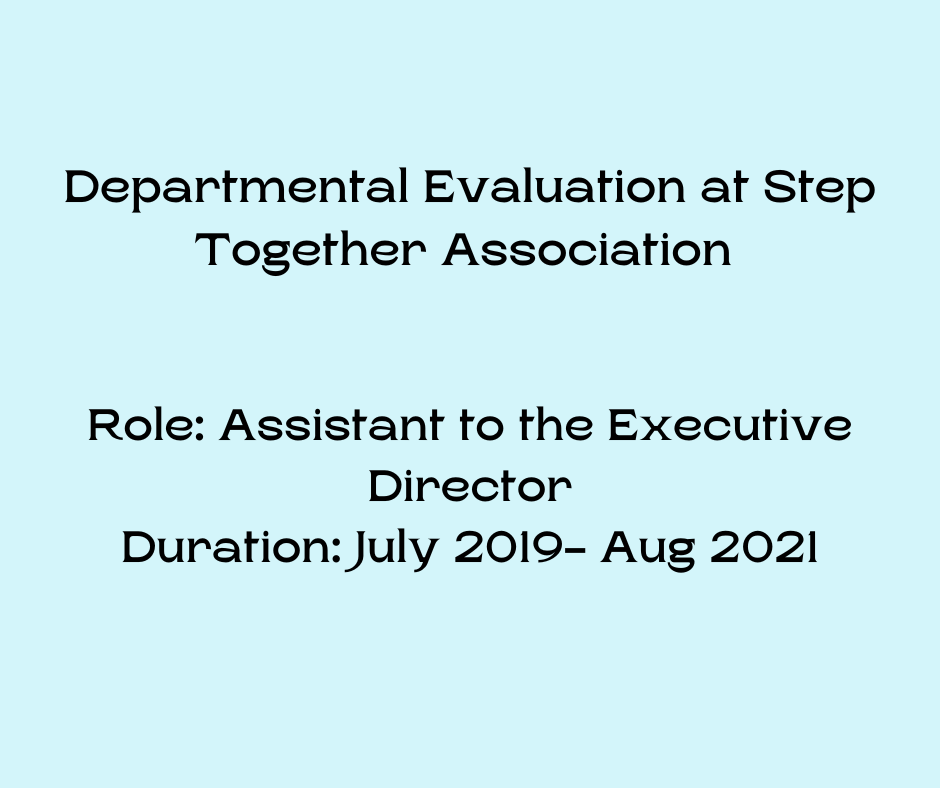 Departmental Evaluation- Step Together Association